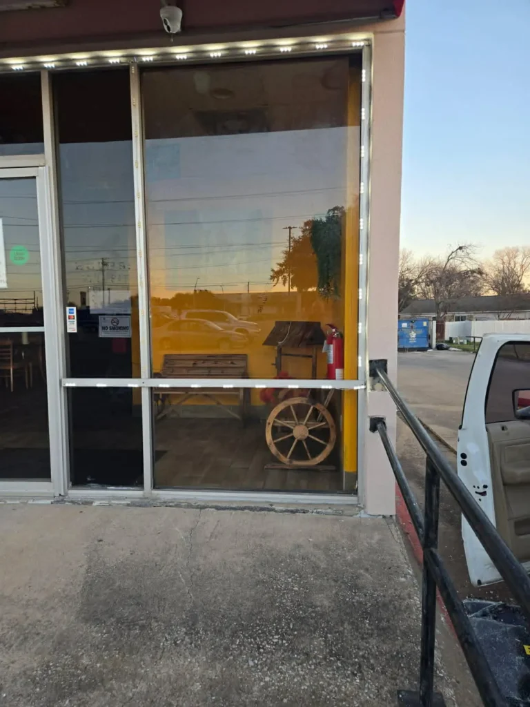 Glass Installation at a Restaurant in Garland, TX